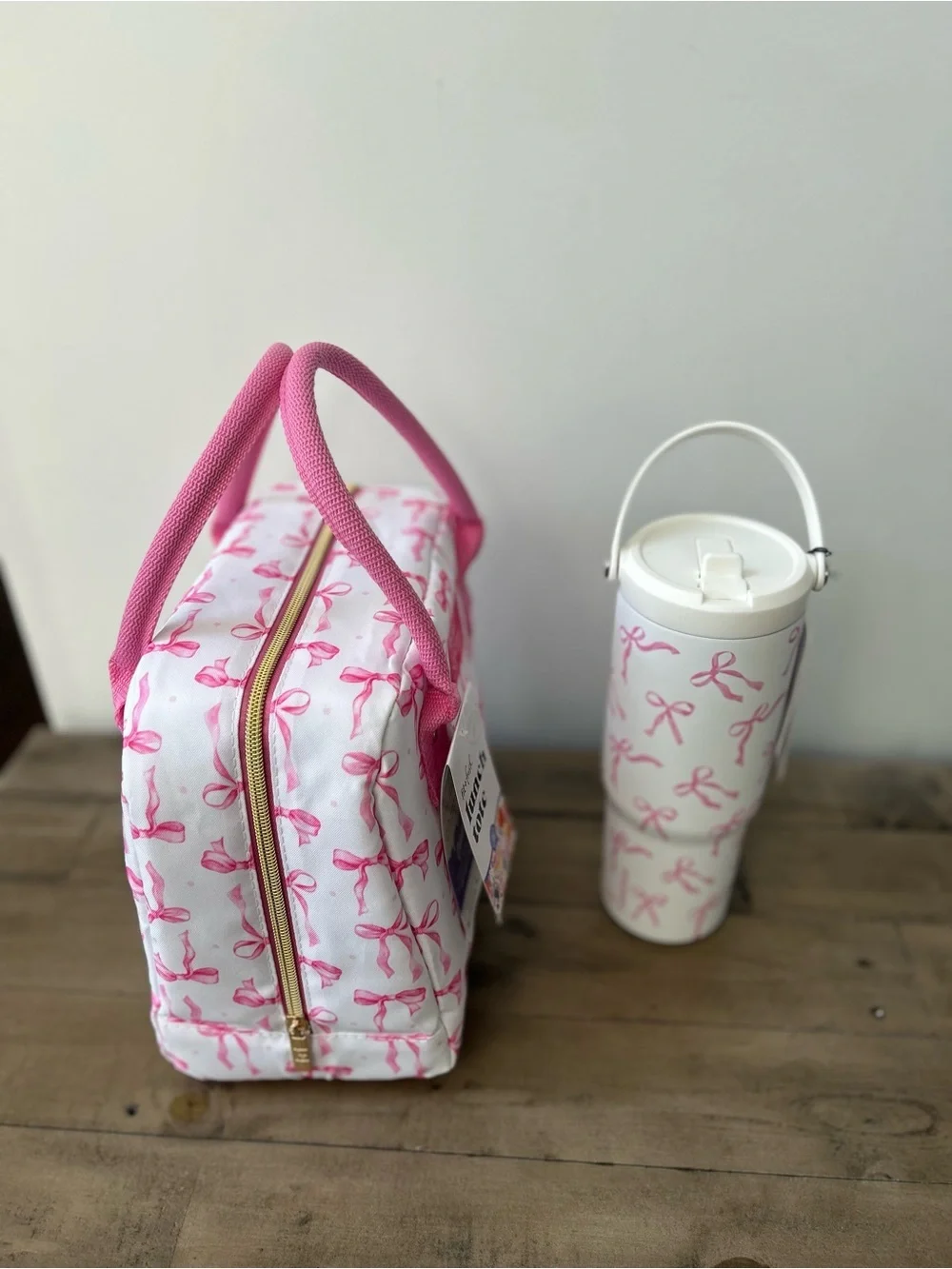NWT Fit & Fresh Pink Coquette Bow Lunch Bag & Tumbler Set 🎀